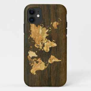 Capa Para iPhone Da Case-Mate Mapa Mundial de Madeira