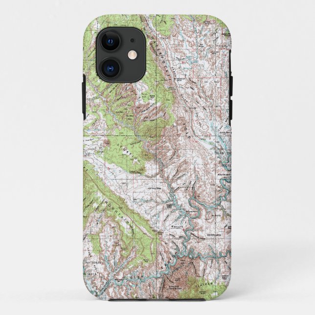 Capa Para iPhone Da Case-Mate mapa topográfico de 1 x 2 graus (Verso)