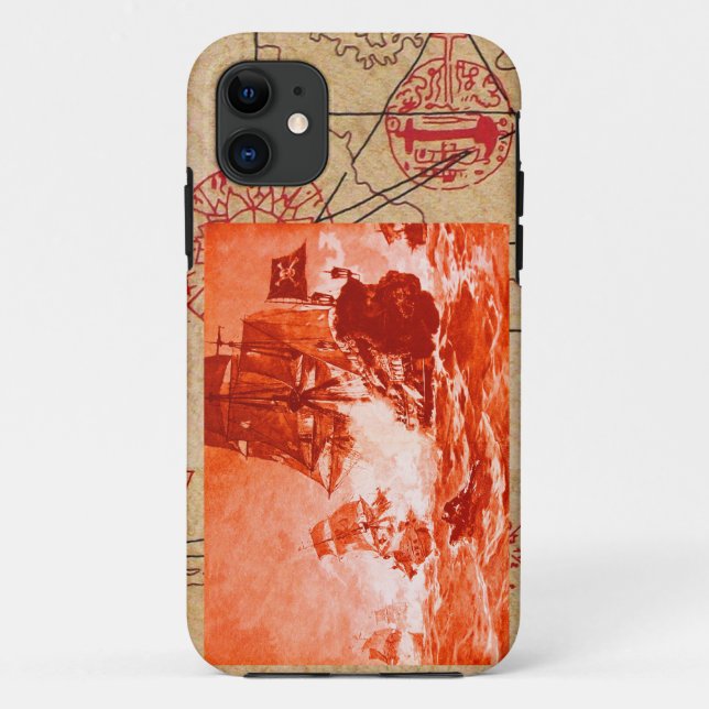 CAPA PARA iPhone DA Case-Mate MAPAS DE TRATAMENTO DE PIRATAS PIRATAS DE PIRATAS  (Verso)
