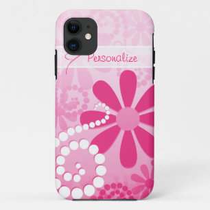 Capa Para iPhone Da Case-Mate Margaridas retros cor-de-rosa bonitos das flores