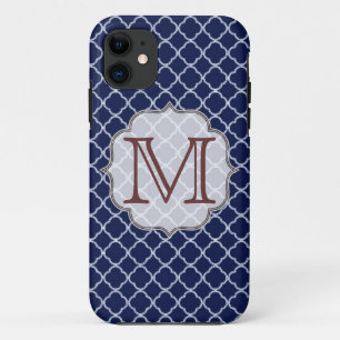 Capa Para iPhone Da Case-Mate Marinho Azul Triterfoil Monograma IPHONE 5 Caso