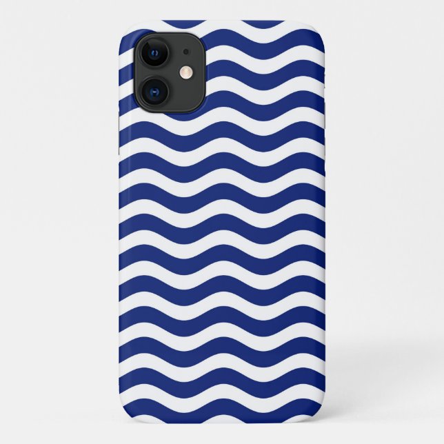 Capa Para iPhone Da Case-Mate Marinho Onda Moderno - Decoração Azul (Verso)