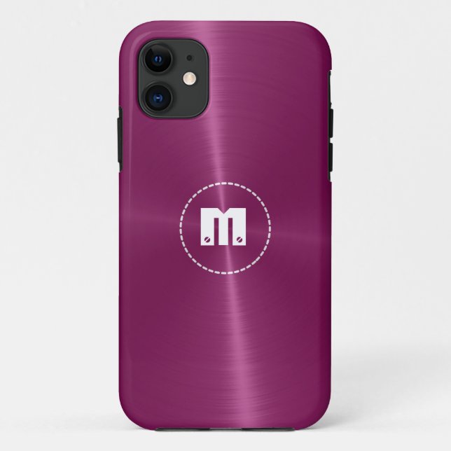 Capa Para iPhone Da Case-Mate Maroon Shiny Stainless Steel Metal (Verso)