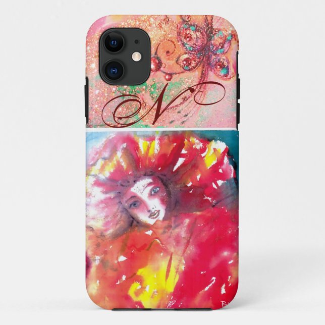 CAPA PARA iPhone DA Case-Mate MASCARADA VENETIANO - MÁSCARA EM MONOGRAMA VERMELH (Verso)