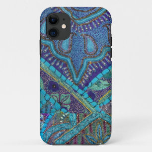 Capa Para iPhone Da Case-Mate Matéria têxtil bordada frisada antiga dos retalh