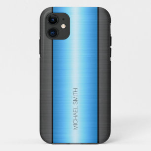 Capa Para iPhone Da Case-Mate Metal de aço azul e preto inchado