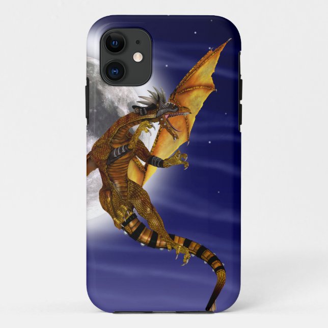 Capa Para iPhone Da Case-Mate Mito Fantástico do Dragão Dourado Céu Roxo (Verso)