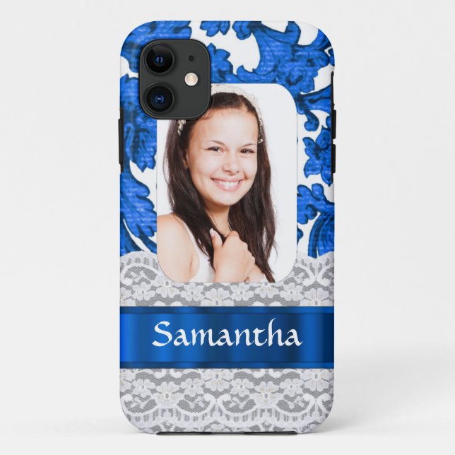 Capa Para iPhone Da Case-Mate Modelo de foto personalizado do local azul (Verso)