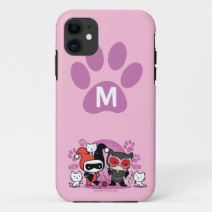 Capa Para iPhone Da Case-Mate Monograma Chibi Harley Quinn e Mulher Gato