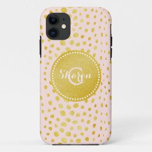Capa Para iPhone Da Case-Mate Monograma chic com estampa de onça em glitter dour