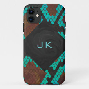 Capa Para iPhone Da Case-Mate Monograma Cobra Brown e Teal Impressão