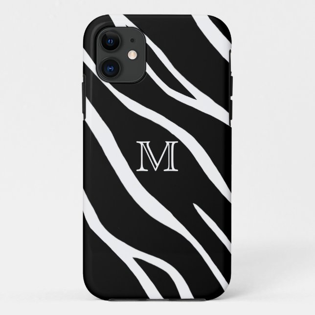 Capa Para iPhone Da Case-Mate Monograma: Exemplo da zebra (Verso)