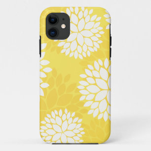 Capa Para iPhone Da Case-Mate Monograma floral branco amarelo