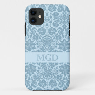 Capa Para iPhone Da Case-Mate Monograma floral de turquesa do nouveau da arte do