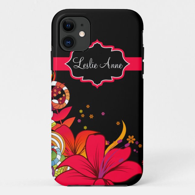 Capa Para iPhone Da Case-Mate monograma iPhone5 floral tropical abstrato (Verso)