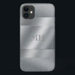 Capa Para iPhone Da Case-Mate Monograma Legal de aparência de metal escovado<br><div class="desc">Legal,  elegante e minimalista,  metal escovado parece um gabinete de smartphone ao qual você pode adicionar suas iniciais,  que parecerão um efeito gravado.</div>