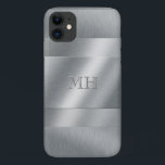 Capa Para iPhone Da Case-Mate Monograma Legal de aparência de metal escovado<br><div class="desc">Legal,  elegante e minimalista,  metal escovado parece um gabinete de smartphone ao qual você pode adicionar suas iniciais,  que parecerão um efeito gravado.</div>