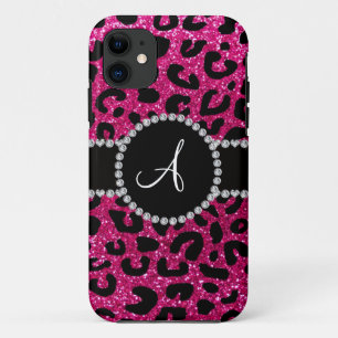 Capa Para iPhone Da Case-Mate Monograma neon-pink-brilho padrão de chita