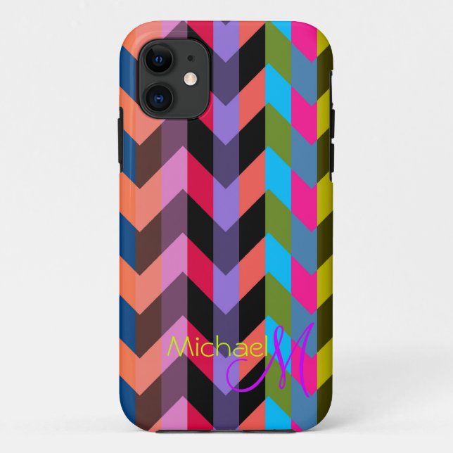 Capa Para iPhone Da Case-Mate Monograma Personalizado Modern Chevron Zigzag 6 (Verso)
