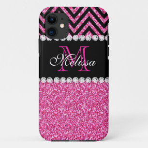 Capa Para iPhone Da Case-Mate Monograma Preto de Chevron Rosa
