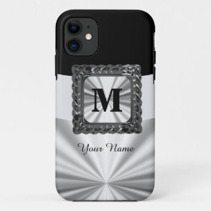 Capa Para iPhone Da Case-Mate Monograma preto e prateado