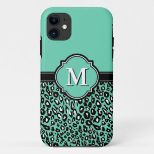 Capa Para iPhone Da Case-Mate Monogramas Quatrefoil Mint Leopard Spots