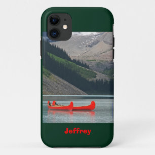 Capa Para iPhone Da Case-Mate Montanhas e canoas vermelhas, nome,