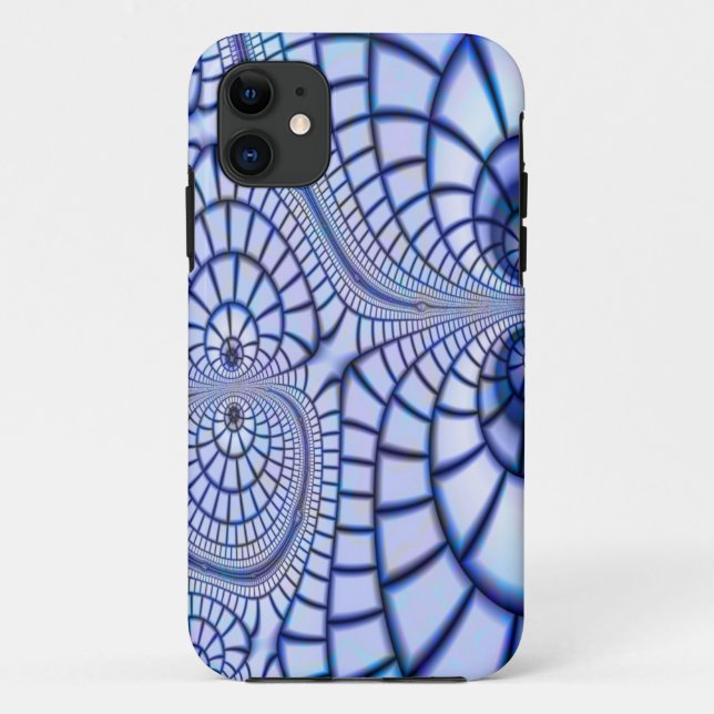 Capa Para iPhone Da Case-Mate mosaico azul e branco (Verso)