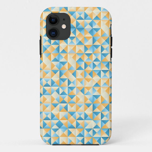 Capa Para iPhone Da Case-Mate Mosaico em azul e laranja (Verso)