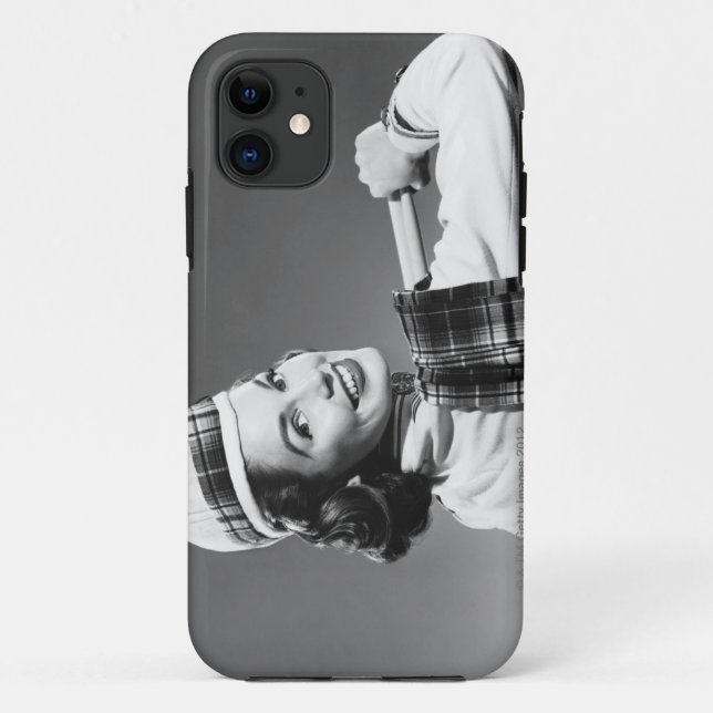 Capa Para iPhone Da Case-Mate Mulher em um boné (Verso)