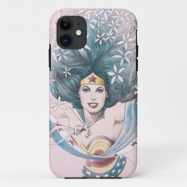 Capa Para iPhone Da Case-Mate Mulher Maravilha e Flores (Verso)