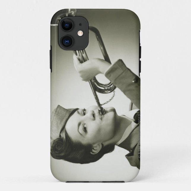 Capa Para iPhone Da Case-Mate Mulher no uniforme do soldado (Verso)