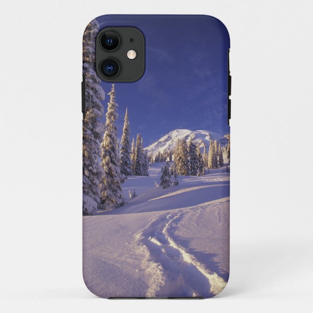 Capa Para iPhone Da Case-Mate NA, EUA, Washington, Mt. Rainier NP, Neve Profunda (Verso)