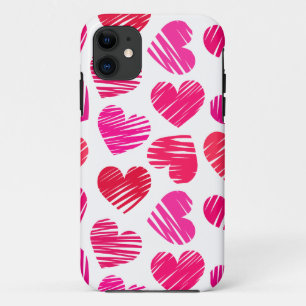 Capa Para iPhone Da Case-Mate Namorados de Corações Vermelho e Rosa Modernos