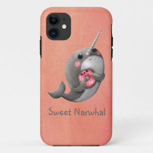 Capa Para iPhone Da Case-Mate Narwhal tímido com rosquinha