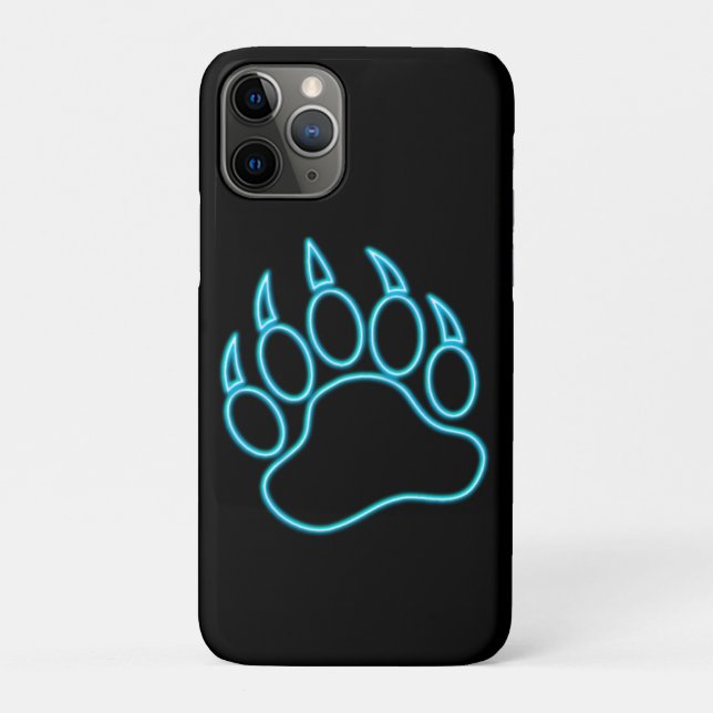 Capa Para iPhone Da Case-Mate Neon Blue Bear Paw (Verso)