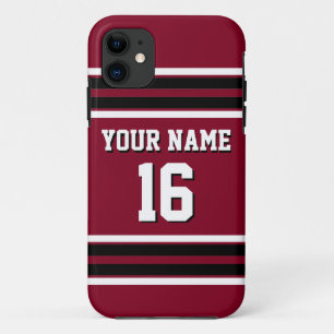 Capa Para iPhone Da Case-Mate Nome do Número Personalizado do Burgundy Black Te