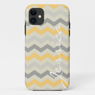 Capa Para iPhone Da Case-Mate Nome id cinza amarelo chevron zigzag zag padrão