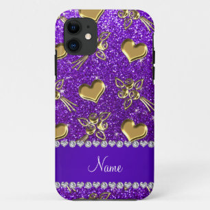 Capa Para iPhone Da Case-Mate Nome indigo rosa de ouro roxo