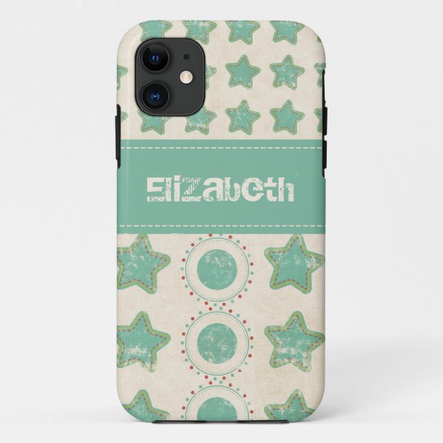 Capa Para iPhone Da Case-Mate Nome Personalizado de Estrelas e Círculos Distante (Verso)