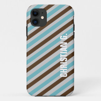 Capa Para iPhone Da Case-Mate Nome personalizado do padrão de faixa marrom azul