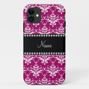 Capa Para iPhone Da Case-Mate Nome personalizado magenta cor-de-rosa, damasco br