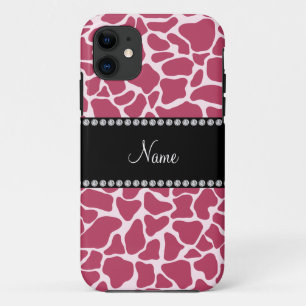 Capa Para iPhone Da Case-Mate Nome personalizado mauve giraffe padrão