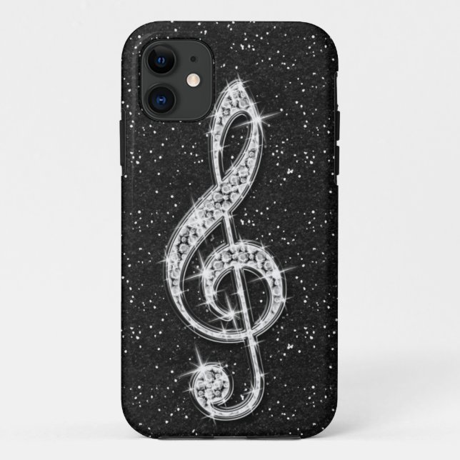Capa Para iPhone Da Case-Mate Nota Musical Diamante Espelhado Glitzy Impresso (Verso)