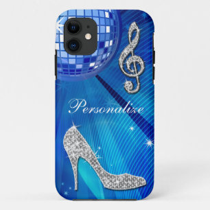 Capa Para iPhone Da Case-Mate Nota Musical e Salto Alto Brilhante Azul/Prata