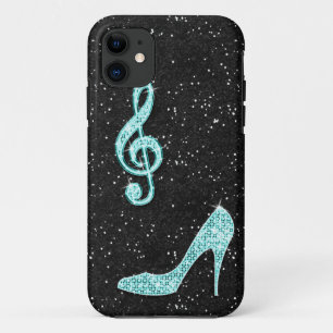 Capa Para iPhone Da Case-Mate Nota Musical e Salto Alto Brilhantes em Azul Turqu