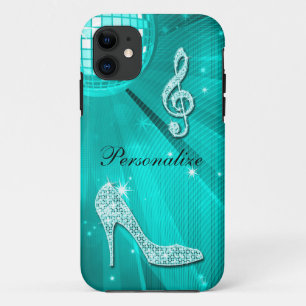 Capa Para iPhone Da Case-Mate Nota Musical e Salto Alto Brilhantes em Azul Turqu