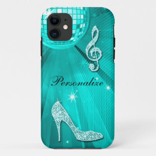 Capa Para iPhone Da Case-Mate Nota Musical e Salto Alto Brilhantes em Azul Turqu