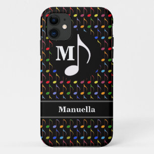 Capa Para iPhone Da Case-Mate notas personalizadas da música da cor no preto