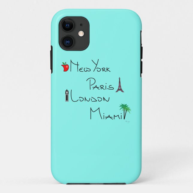 Capa Para iPhone Da Case-Mate Nova Iorque, Paris, Londres, Miami (Verso)